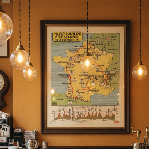 1983 Tour de France Map Poster