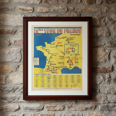 1989 Tour de France Map Poster