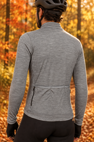 M. MIDWEIGHT MERINO LS JERSEY - HEATHER GREY