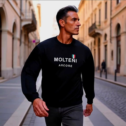 EMBROIDERED BLACK MOLTENI ARCORE SWEATSHIRT