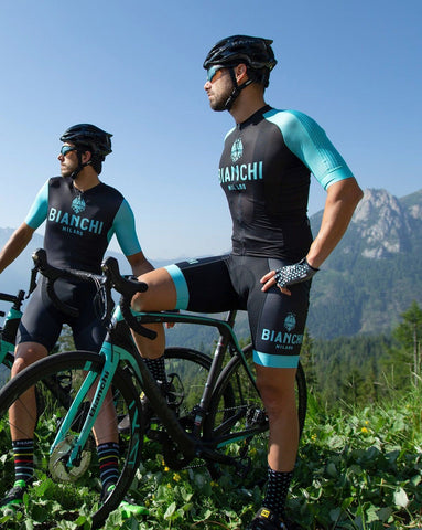Bianchi Milano VALCONCA1 AERO Men's Black Turquoise Jersey 2XL