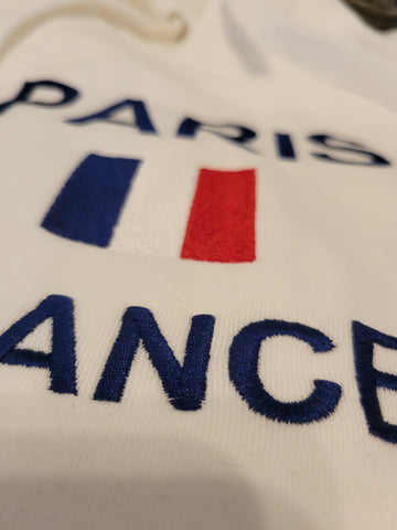 Embroidered Paris France Hoodie