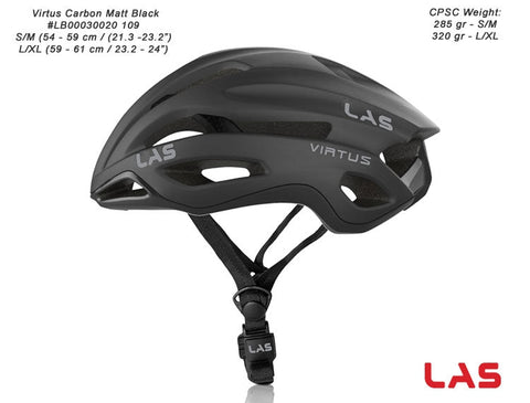LAS Virtus Carbon Cycling Helmet - Black/Carbon