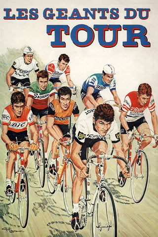 The Giants of the Tour Bicycle Poster