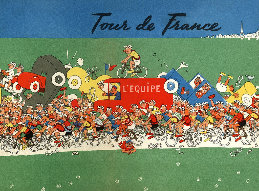 Tour De France Bicycle Chaos Poster - MOLTENI CYCLING