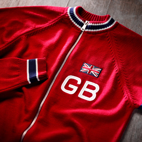 Great Britain Team Merino Wool Vintage Track Top - MOLTENI CYCLING