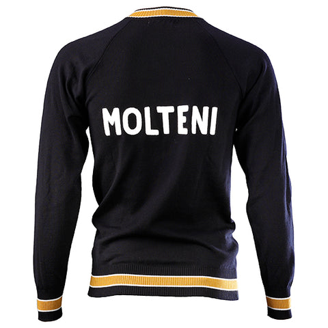 Black Molteni Merino Wool Vintage Track Top - MOLTENI CYCLING
