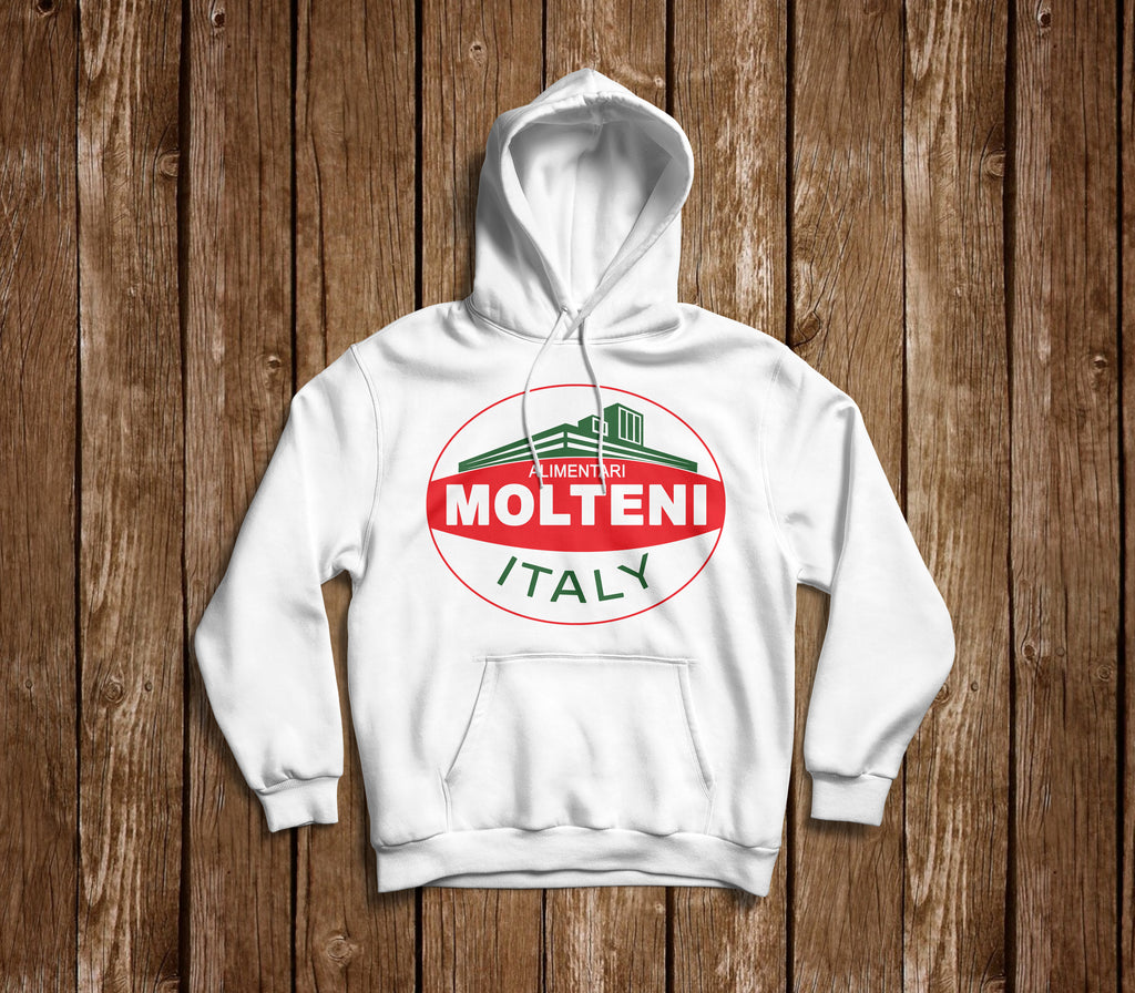 RETRO MOLTENI ALIMENTARI LOGO WHITE HOODIE - MOLTENI CYCLING